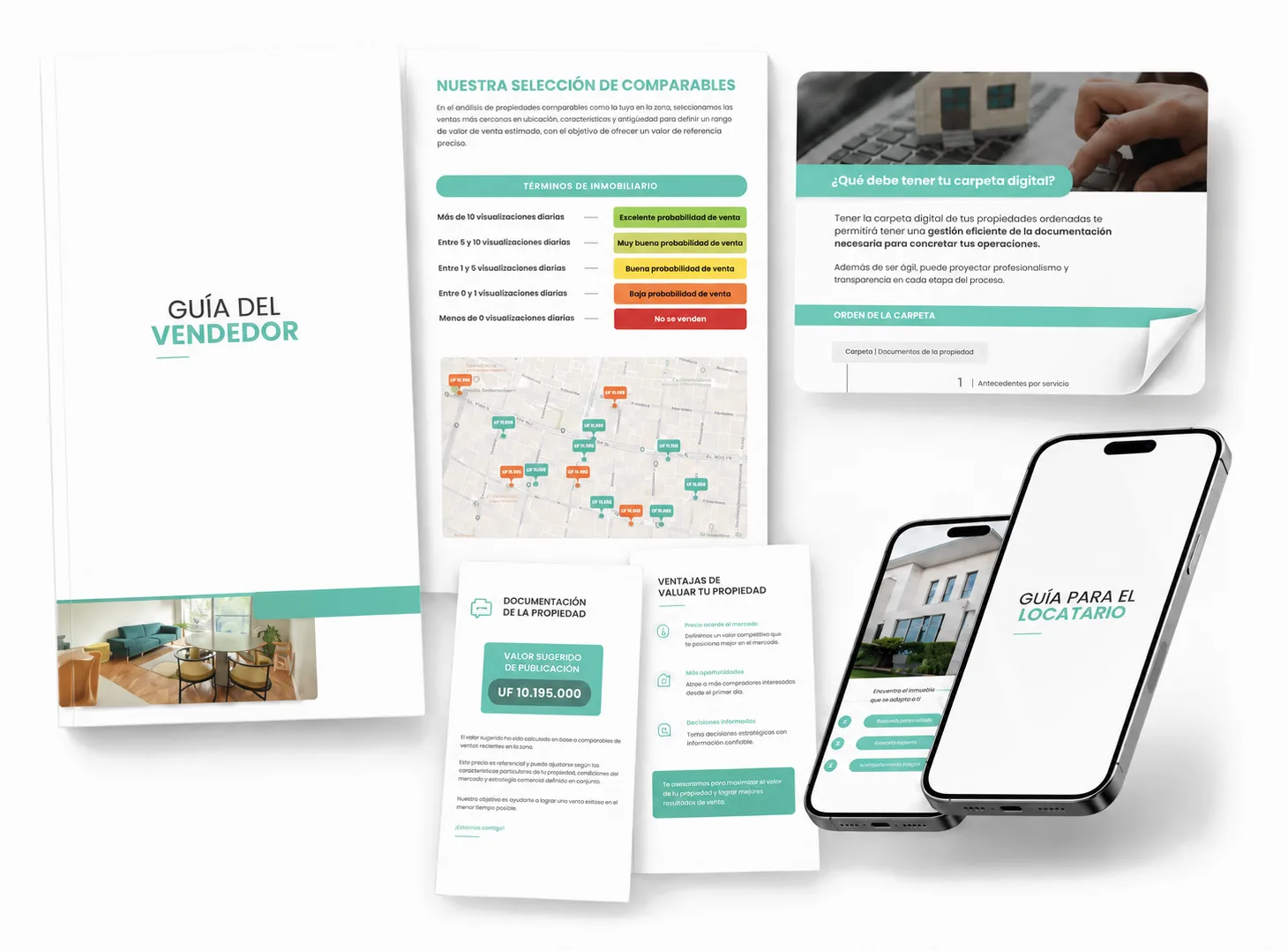 Materiales de marketing de INRED: guía del vendedor, comparables y carpeta digital